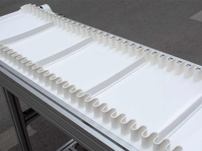 输送颗粒状石蜡的裙边挡板输送带